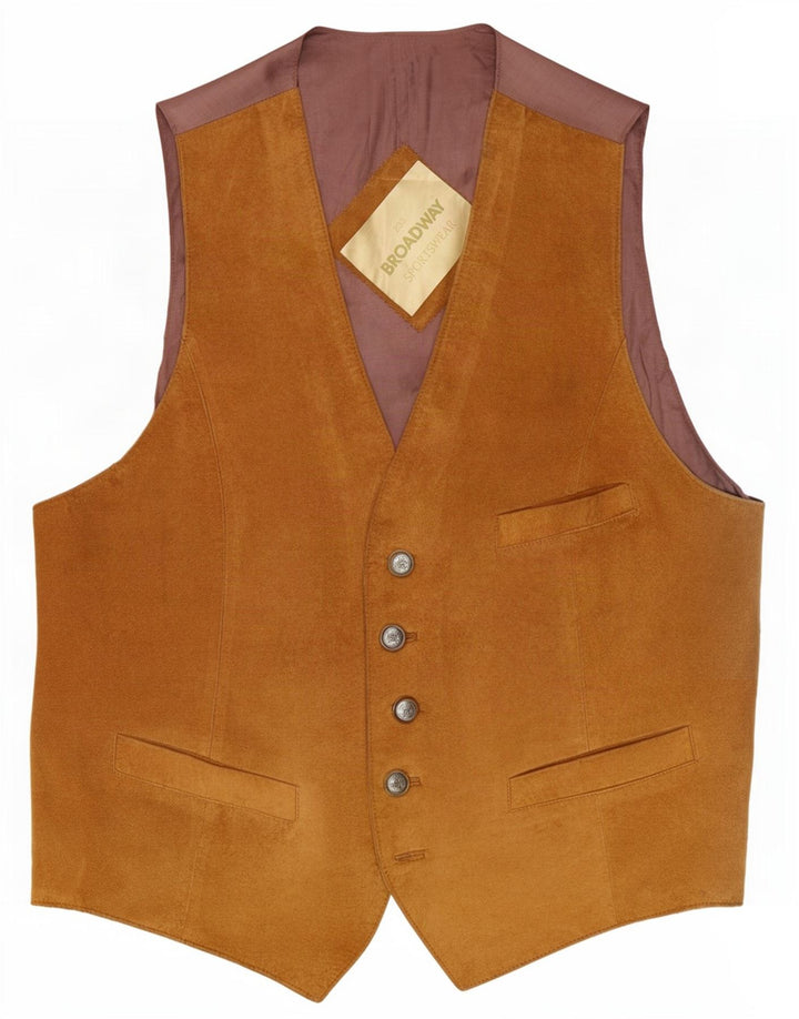 Gilet da uomo in pelle scamosciata Broadway IT 52 Large in pelle beige