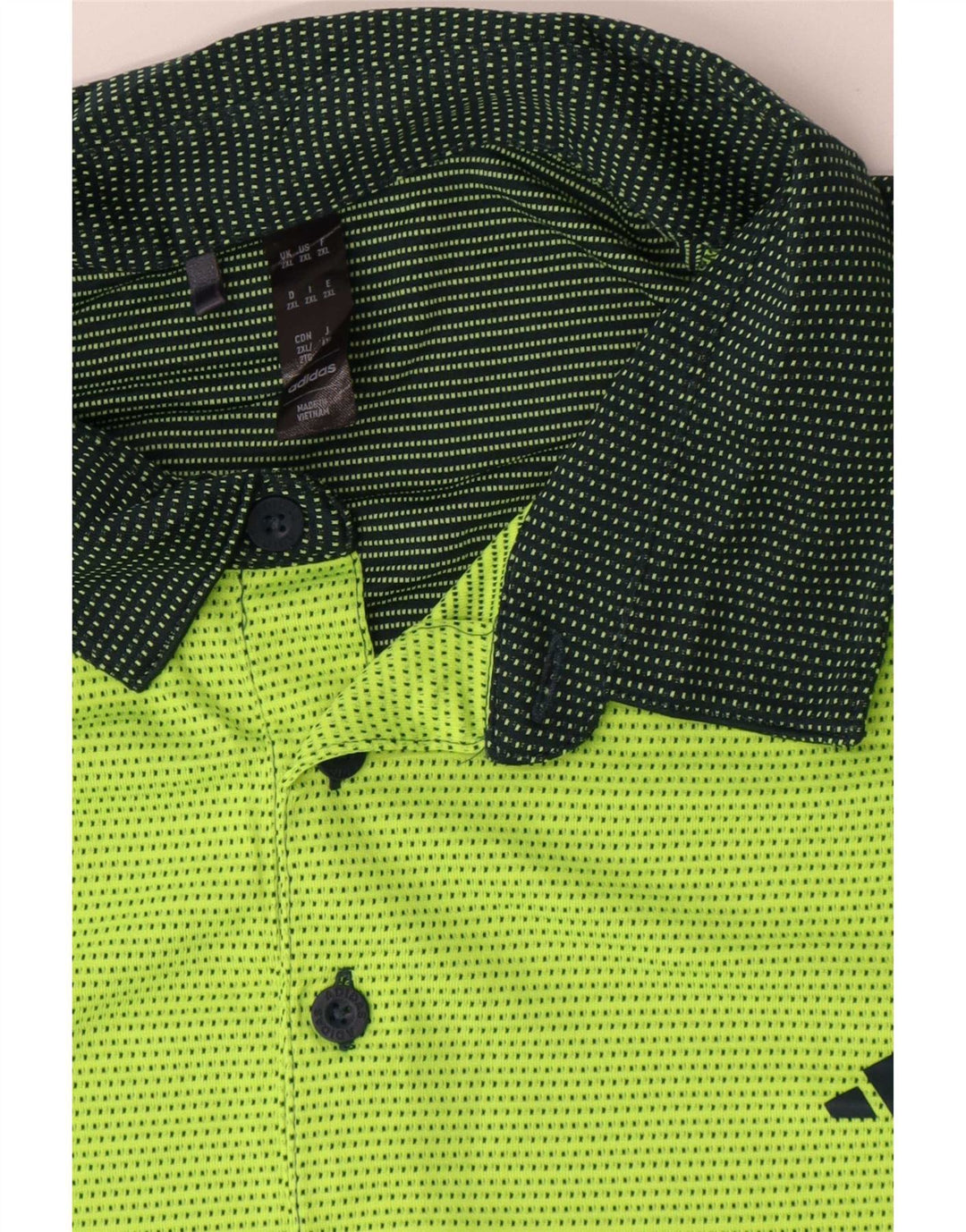 Polo Adidas da uomo 2XL poliestere color block verde