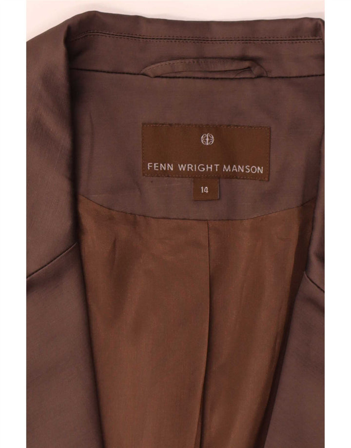 Giacca blazer da donna con maniche a 3/4 Fenn Wright Manson UK 14 grande marrone