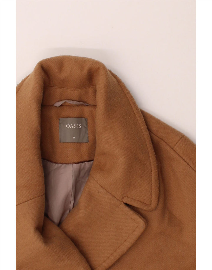 OASIS Womens Double Breasted Coat UK 14 Medium Beige Polyester Vintage Oasis and Second-Hand Oasis from Messina Hembry 