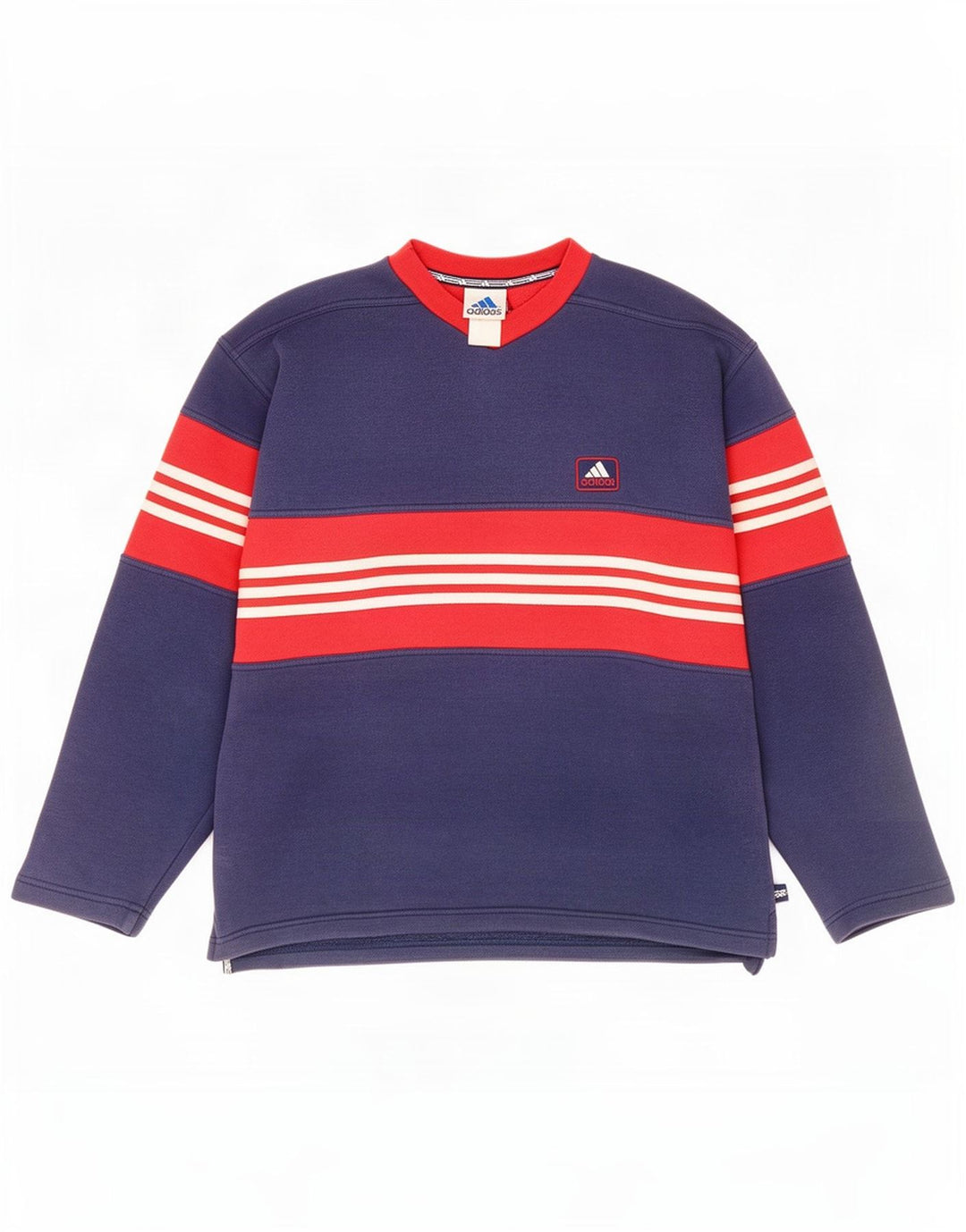 Felpa da uomo Adidas maglione medio blu navy color block