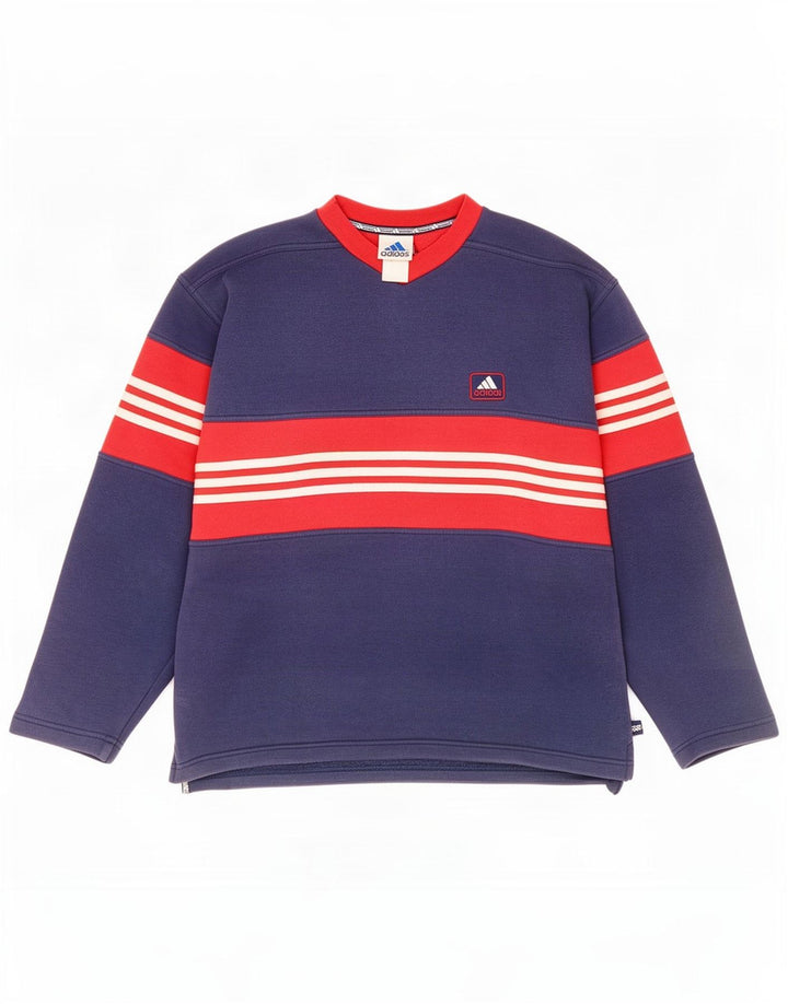 Felpa da uomo Adidas maglione medio blu navy color block