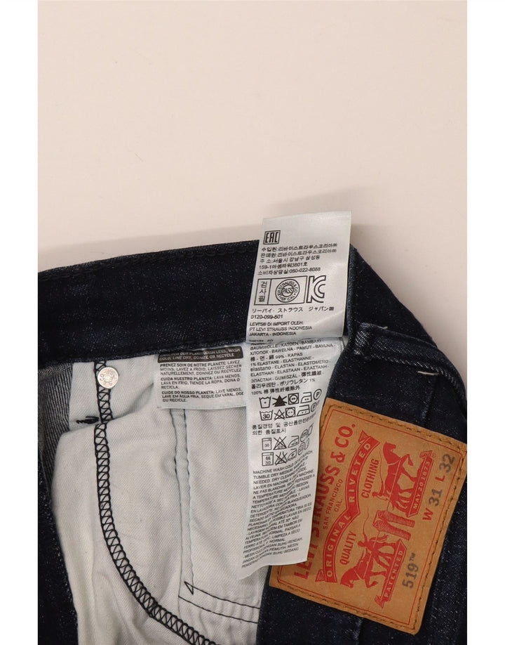 LEVI'S Jeans skinny da uomo 519 W31 L32 cotone blu navy