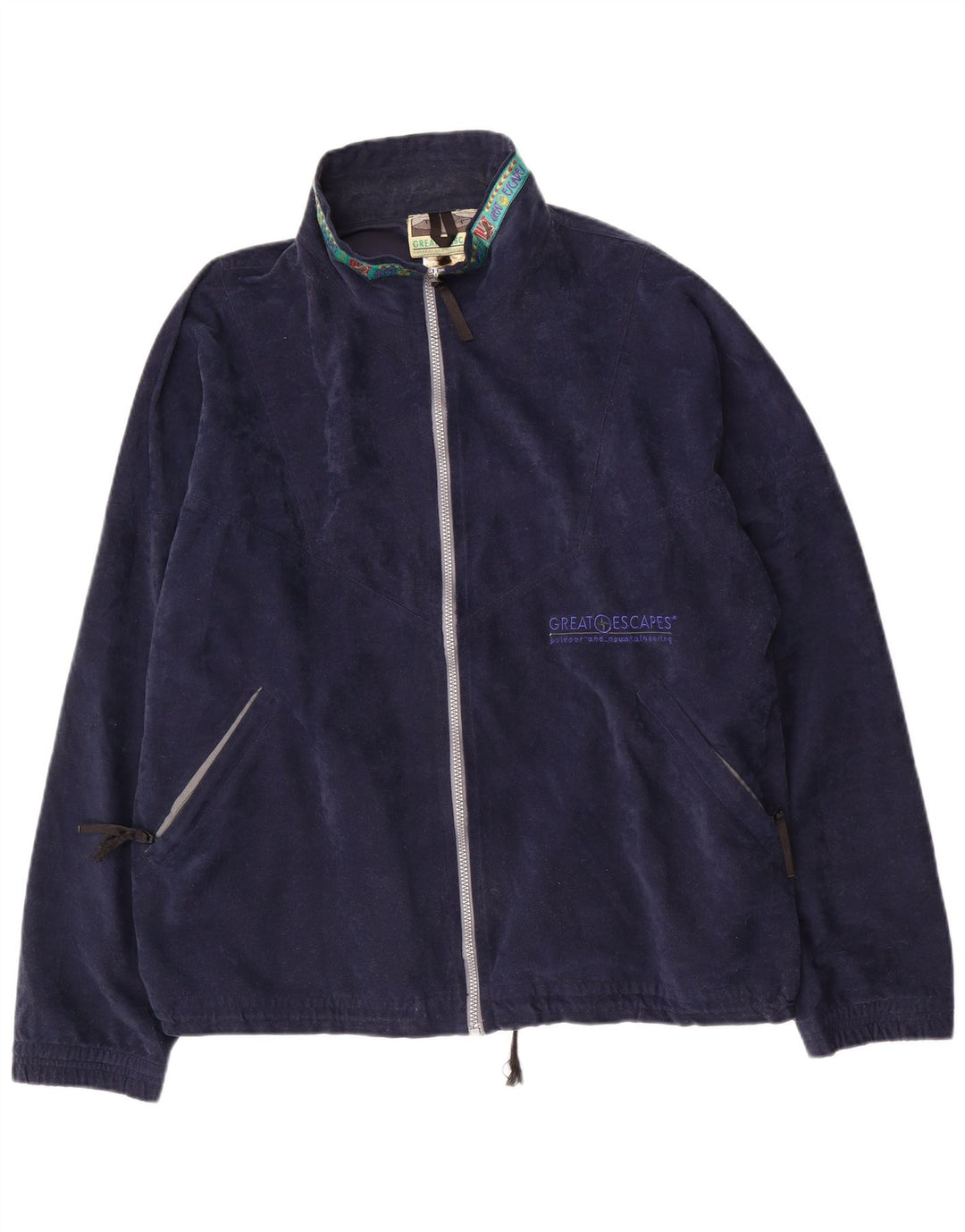 GREAT ESCAPES Giacca in pile da uomo UK 42 XL Poliestere blu navy