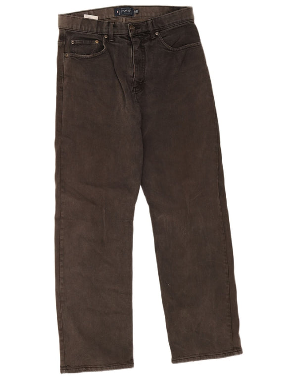 Jeans dritti da uomo Marks & Spencer blu Harbour W32 L29 cotone grigio