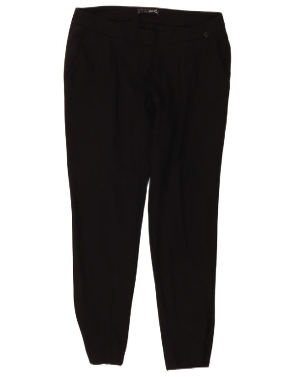 Pantaloni della tuta Capri da donna Zara UK 10 piccoli in cotone nero