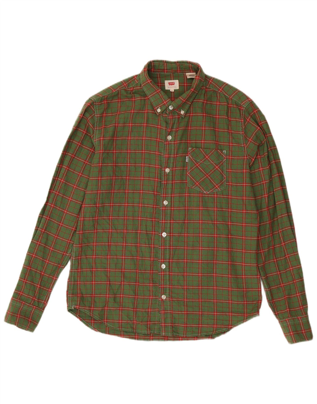 Camicia Levi's da uomo in cotone a quadri verde medio