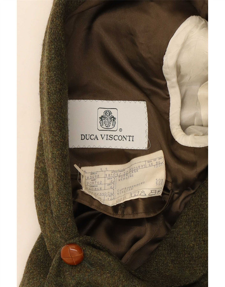 Giacca Blazer da Uomo a 3 Bottoni Duca Visconti IT 48 Media Lana Kaki