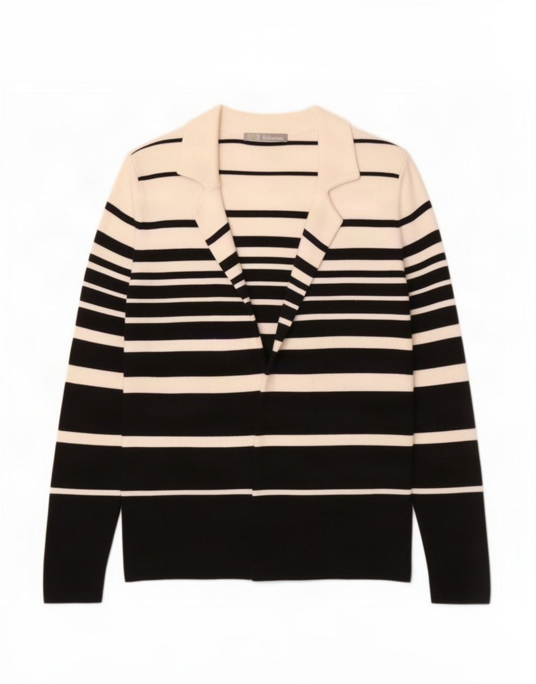Maglione cardigan aperto da donna Marks & Spencer UK 10 piccolo a righe nere