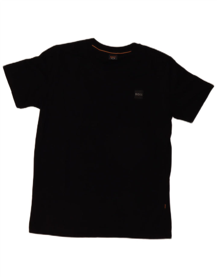 T-shirt da uomo Hugo Boss Top in cotone nero medio