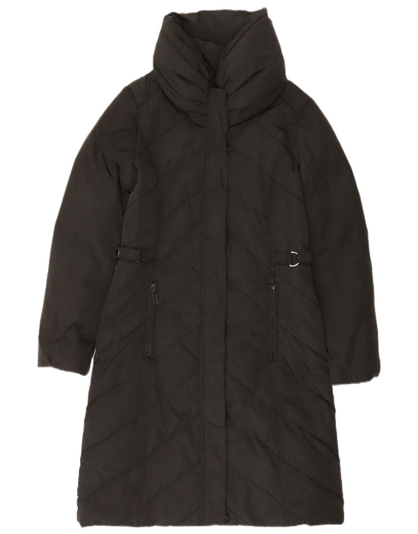 Cappotto imbottito lungo da donna Monsoon UK 10 piccolo poliestere nero