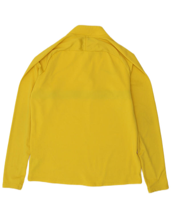 Top della tuta da ginnastica Nike Dri Fit con collo e zip da uomo, color block giallo medio
