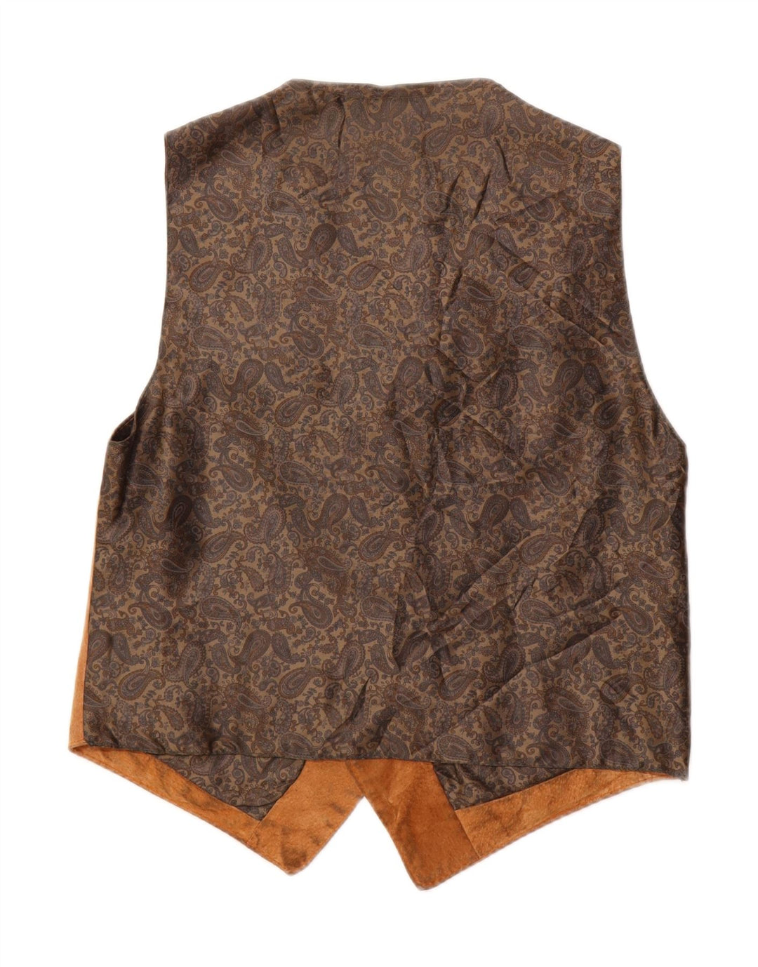 Gilet vintage da uomo in pelle scamosciata piccolo in pelle marrone