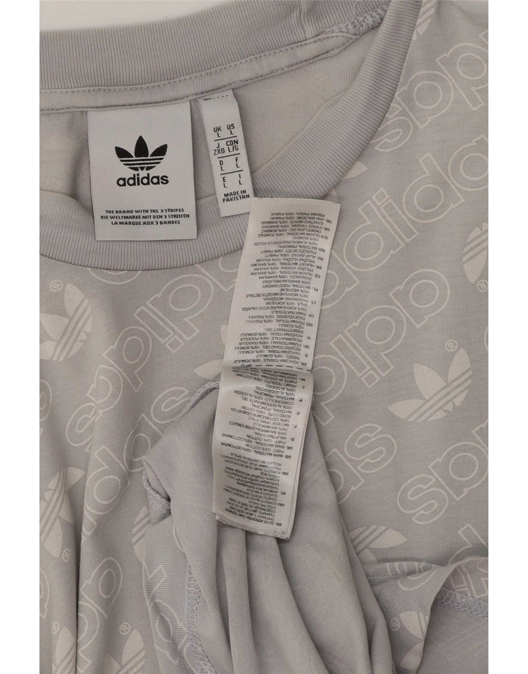 T-shirt grafica da uomo Adidas Top grande in cotone blu
