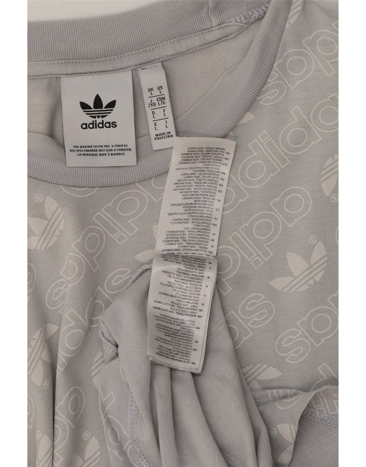 T-shirt grafica da uomo Adidas Top grande in cotone blu