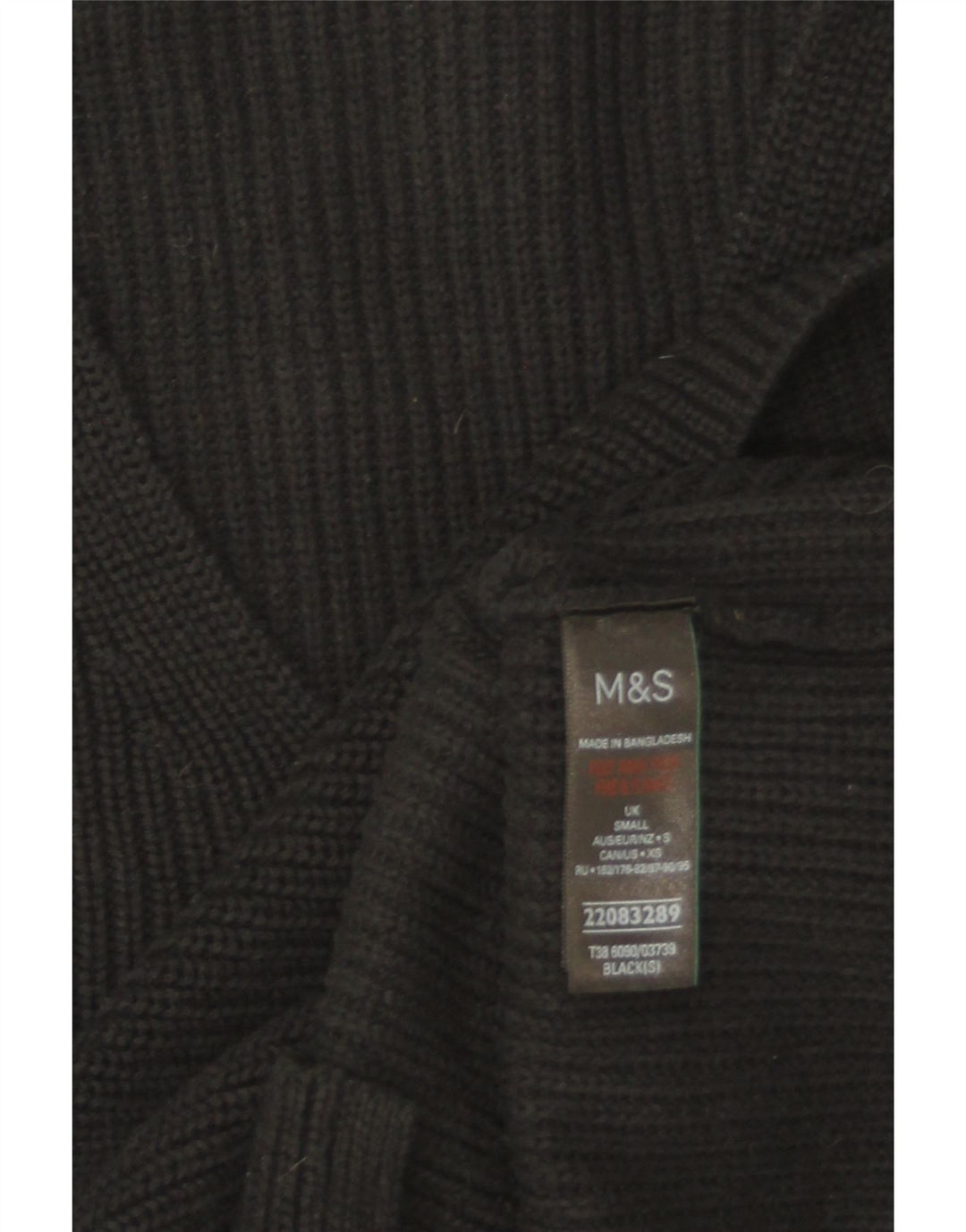 Maglione oversize con scollo a V da donna Marks & Spencer UK 10 piccolo nero