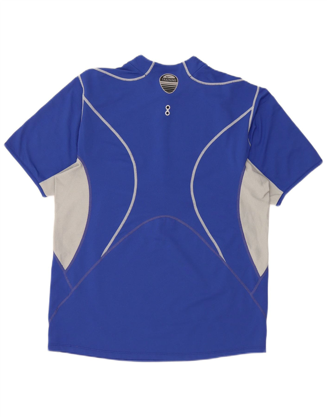 T-shirt Nike da uomo con collo e zip UK 39/41 Poliestere color block blu medio