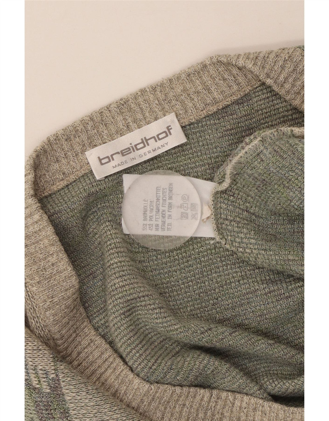 Maglione cardigan da uomo BREIDHOF EU 54 XL cotone geometrico verde