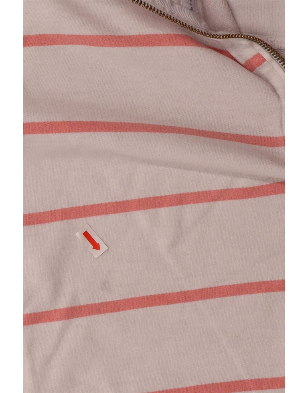 CREW CLOTHING Felpa da donna con collo con zip, maglione UK 12 a righe bianche medie