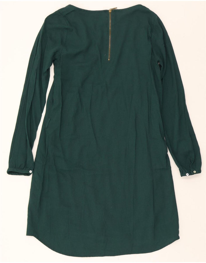 ZARA Womens Long Sleeve A-Line Dress UK 12 Medium Green Vintage Zara and Second-Hand Zara from Messina Hembry 