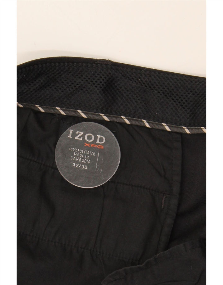 IZOD Mens Straight Suit Trousers W42 L30 Black Polyester Vintage Izod and Second-Hand Izod from Messina Hembry 