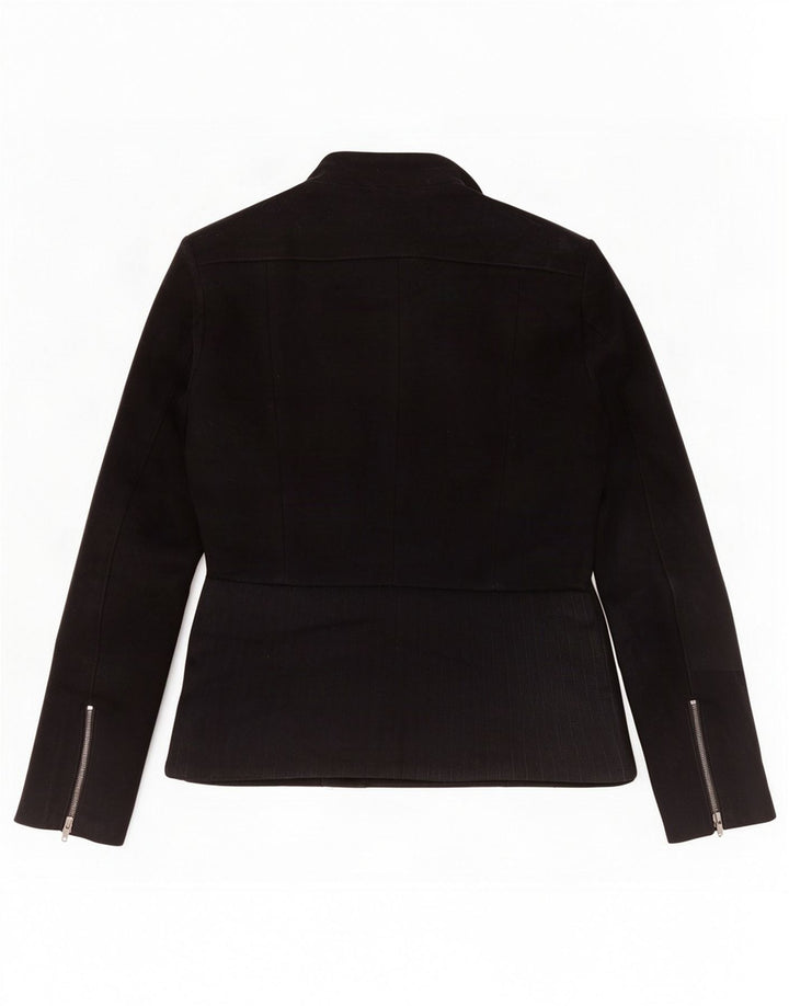 Giacca da motociclista da donna Reiss UK 10 Small Black Wool