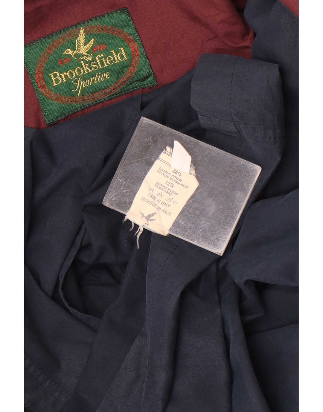 Giacca da uomo con cappuccio Brooksfield IT 50 Large in cotone blu navy
