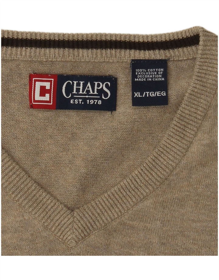 CHAPS Womens Vest Tank Top UK 18 XL Beige Cotton