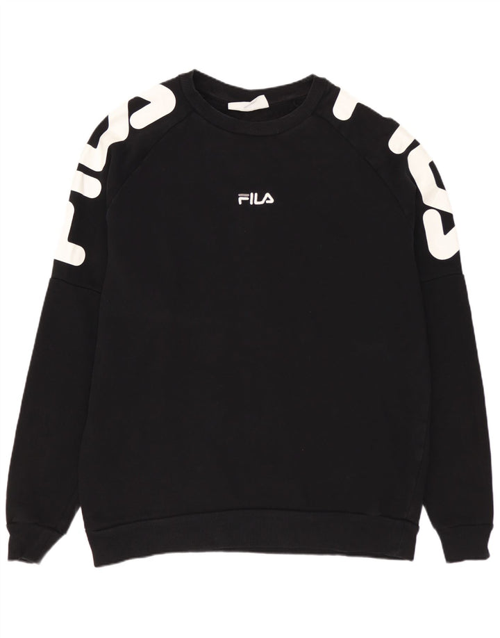 Felpa grafica da uomo FILA Maglione XL Cotone nero