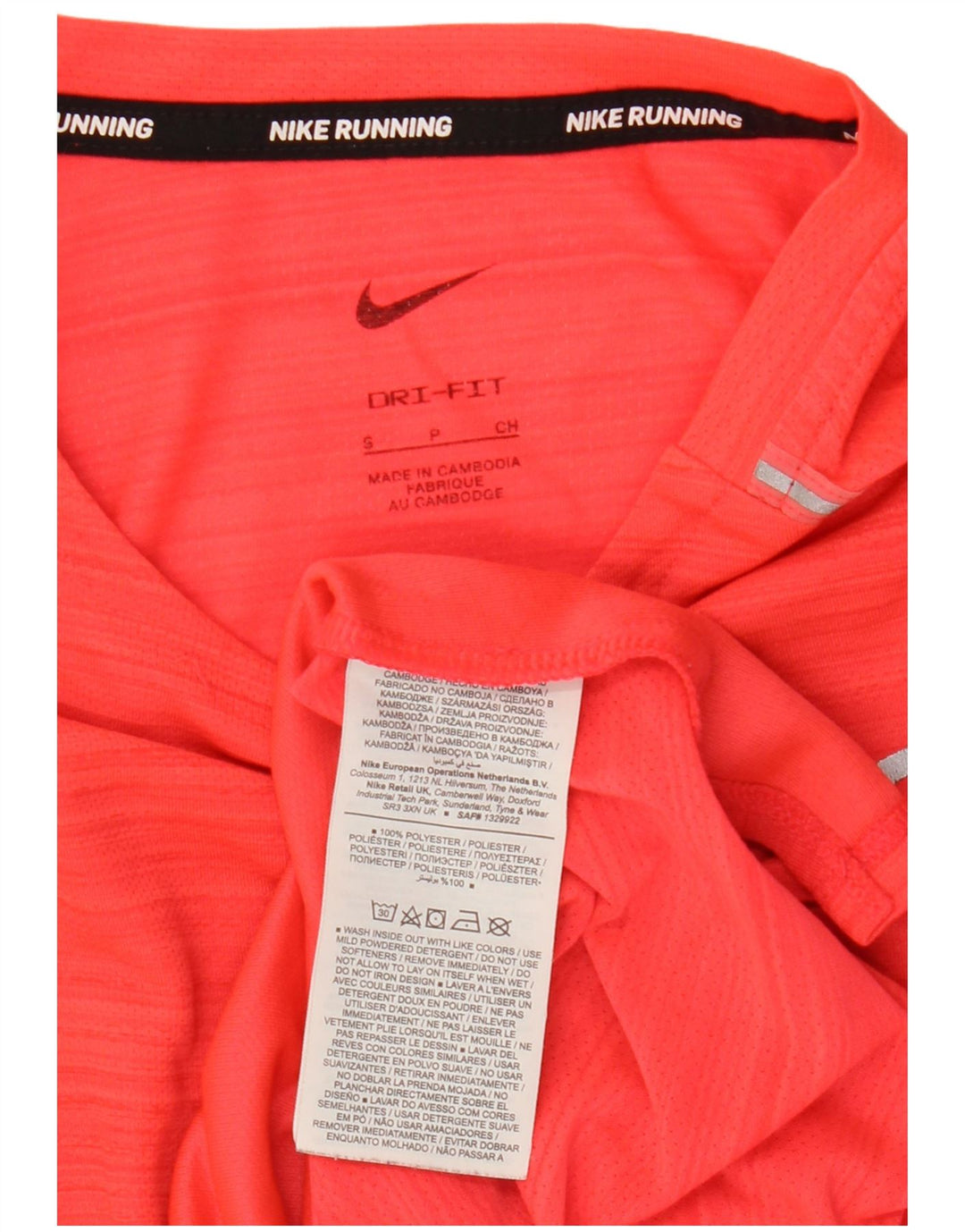 T-shirt Nike Dri Fit da uomo, piccola, in poliestere a righe rosse