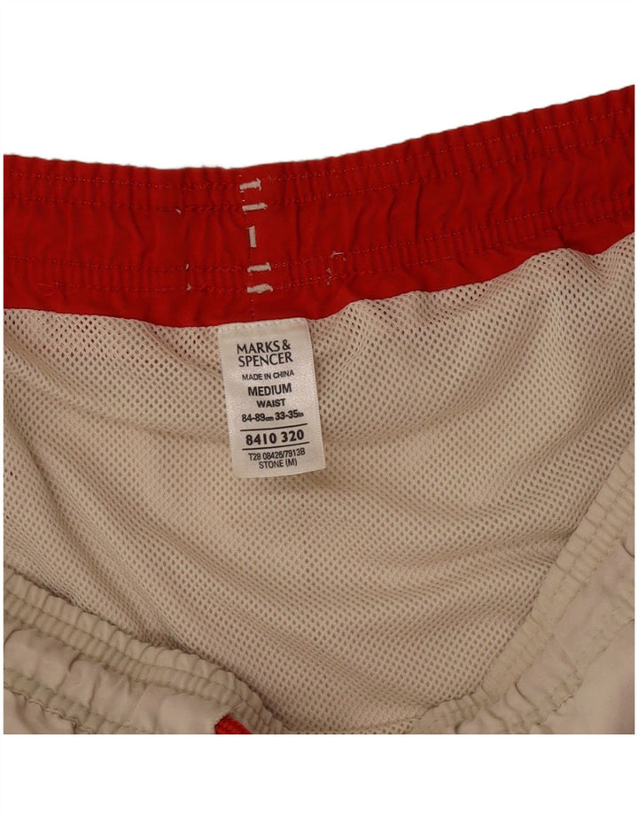 Pantaloncini da bagno Marks & Spencer da uomo Blue Harbour in poliestere beige medio