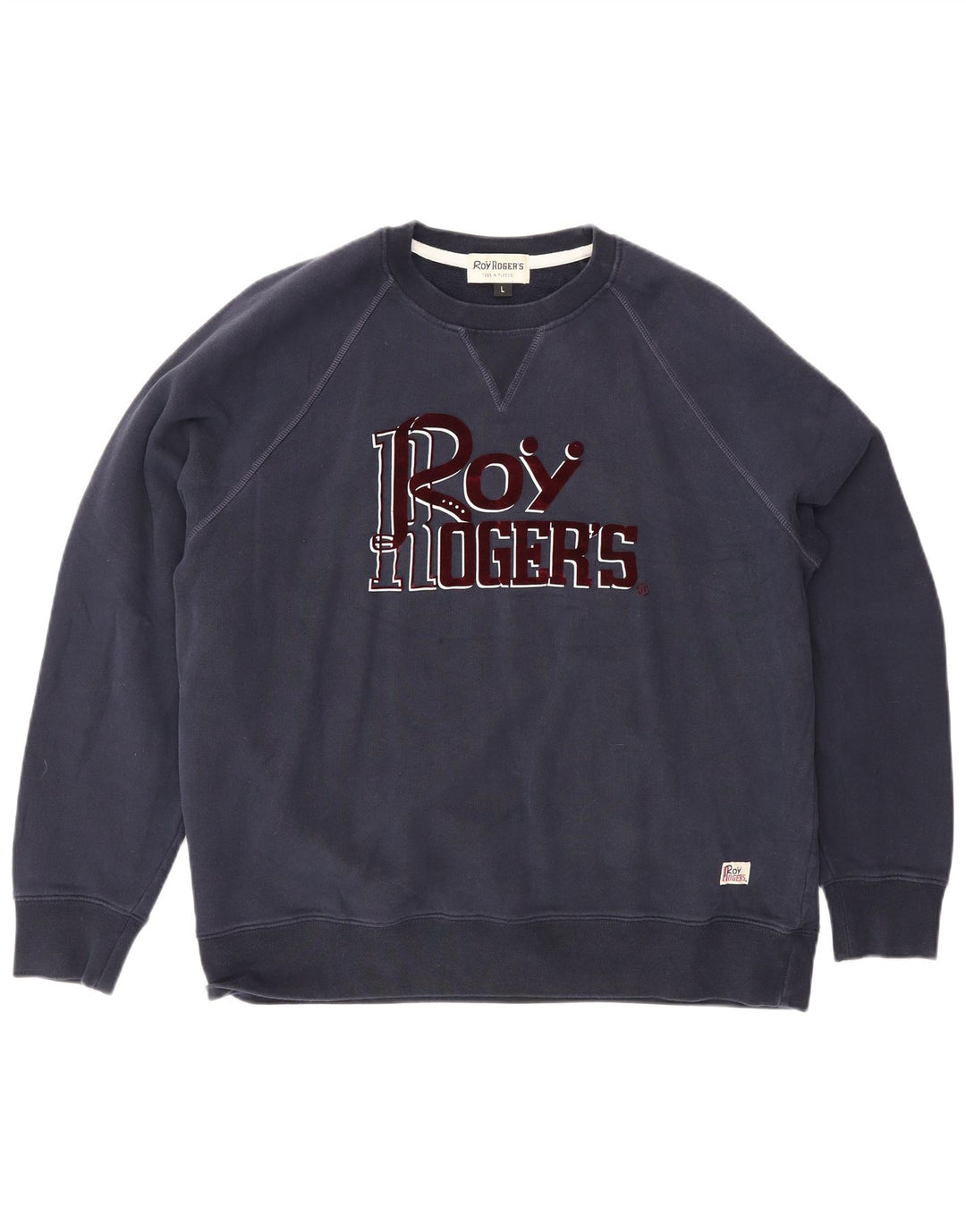 Roy Rogers Felpa grafica da uomo Maglione grande cotone blu navy