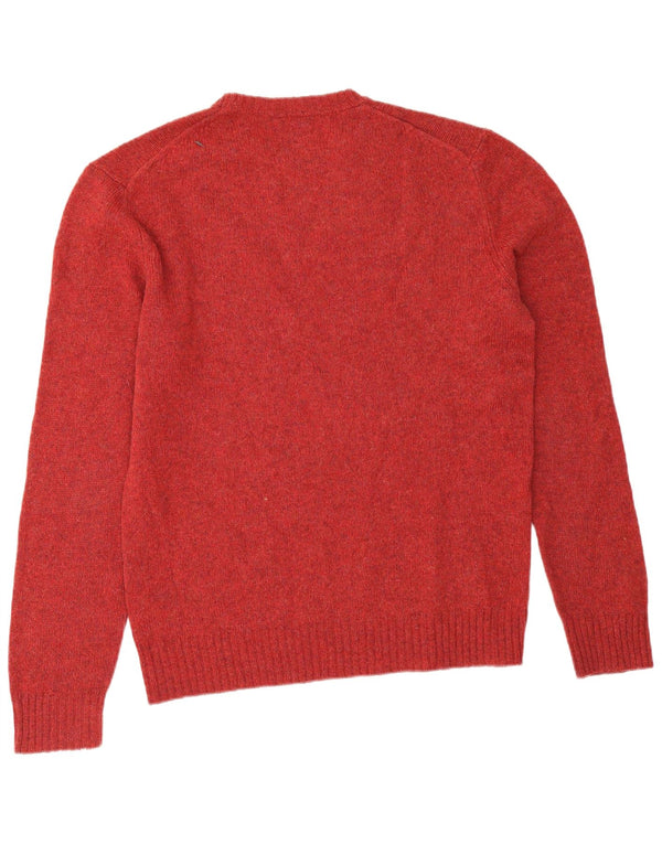 Maglione da uomo girocollo Benetton 2XL Lana vergine screziata bordeaux