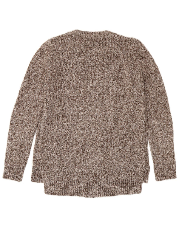Maglione maglione girocollo da donna Tommy Hilfiger UK 6 XS marrone screziato