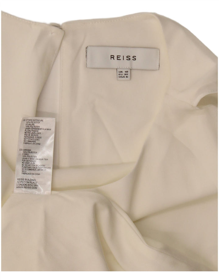 Abito a trapezio da donna Reiss UK 10 piccolo in poliestere bianco sporco