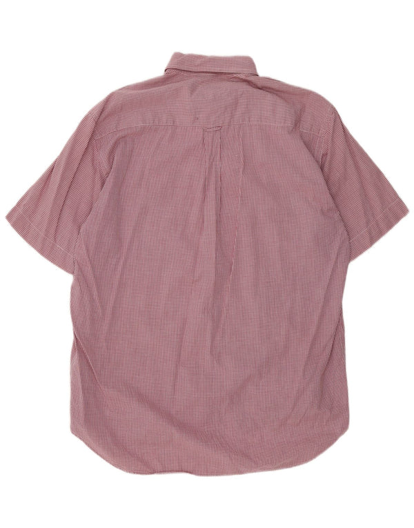 Camicia Fila da uomo a maniche corte grande in cotone a quadretti rossi