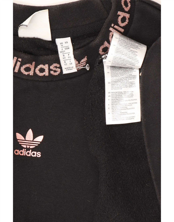 Felpa oversize da donna Adidas UK 16 grande cotone nero