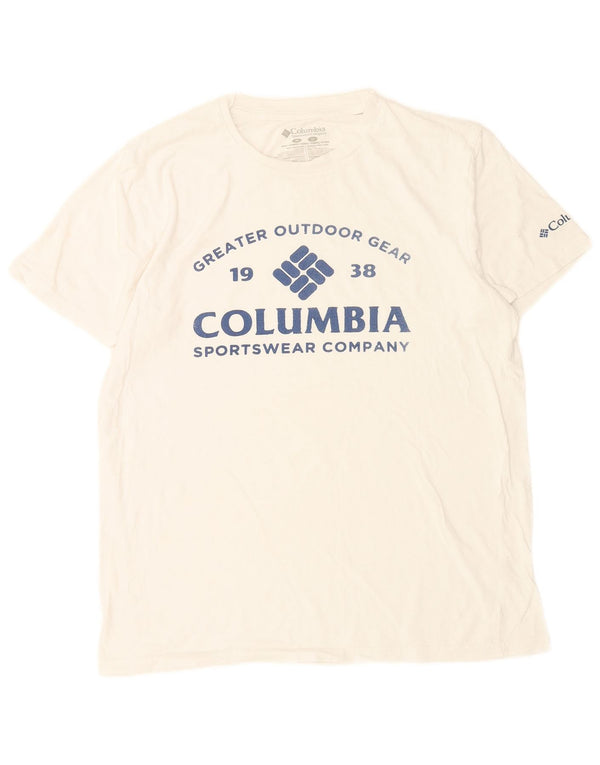 T-shirt grafica da uomo Columbia Top in cotone bianco medio