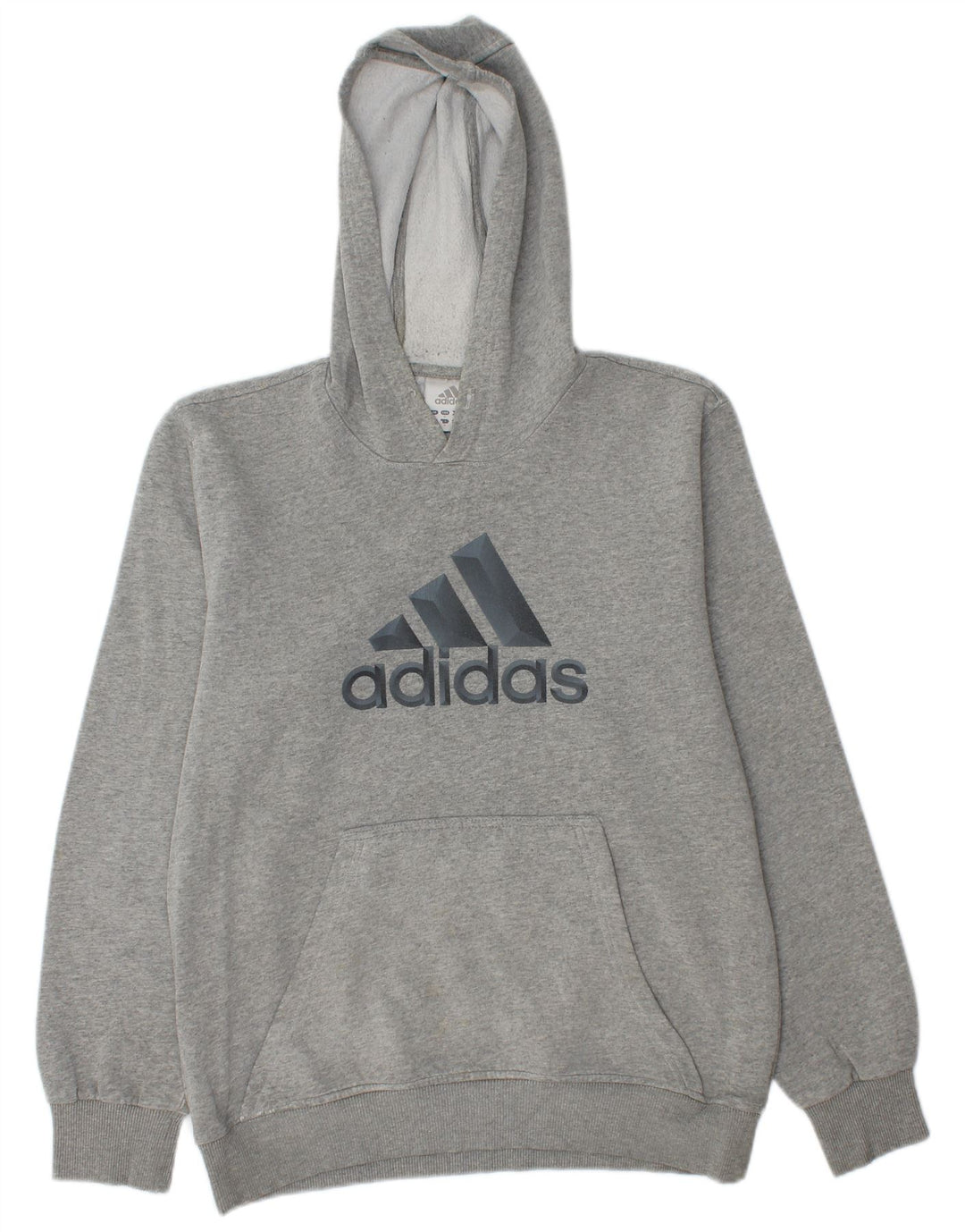 Maglione con cappuccio grafico da uomo ADIDAS grigio medio