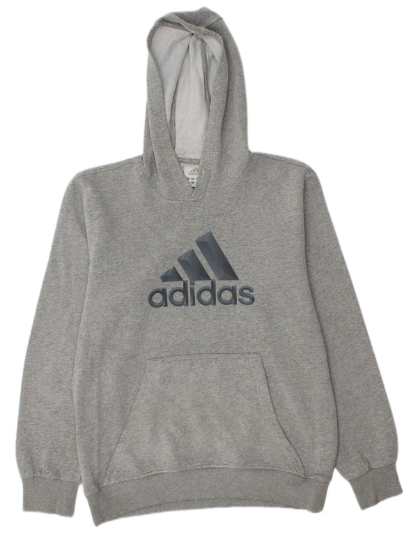 Maglione con cappuccio grafico da uomo ADIDAS grigio medio