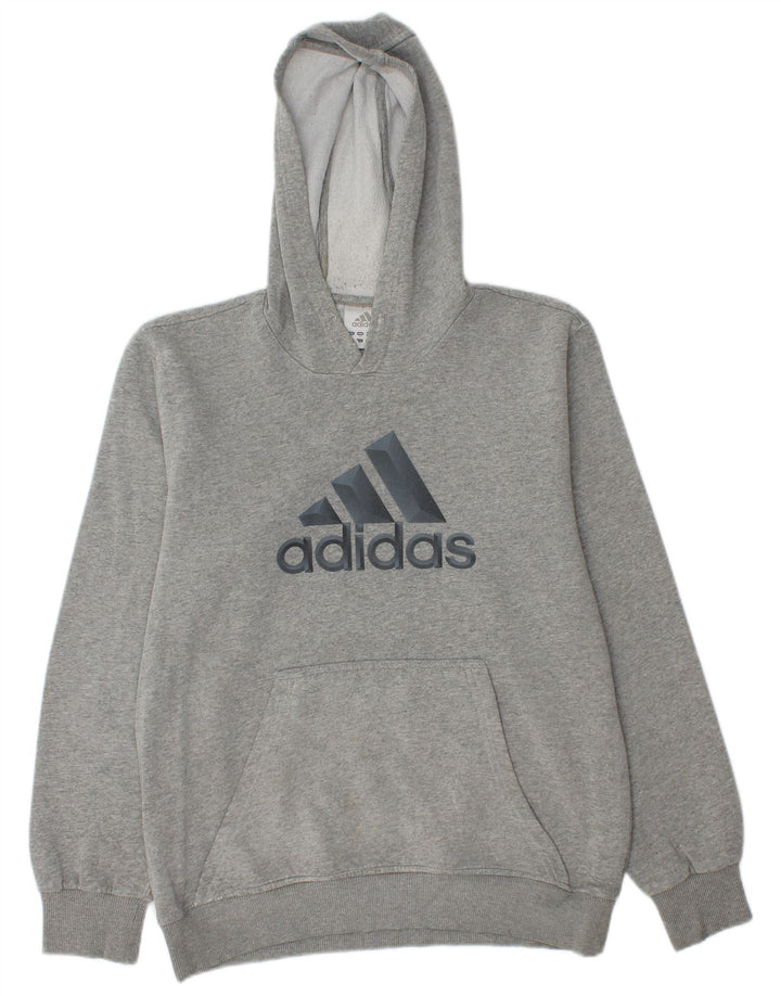 Maglione con cappuccio grafico da uomo ADIDAS grigio medio