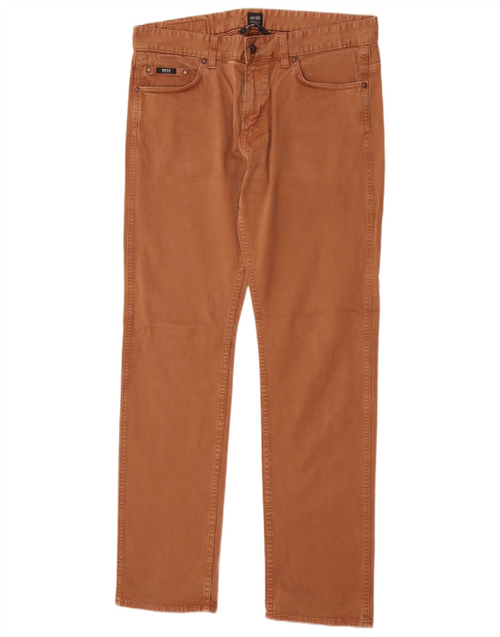 Jeans slim elasticizzati da uomo Hugo Boss W34 L32 Marrone