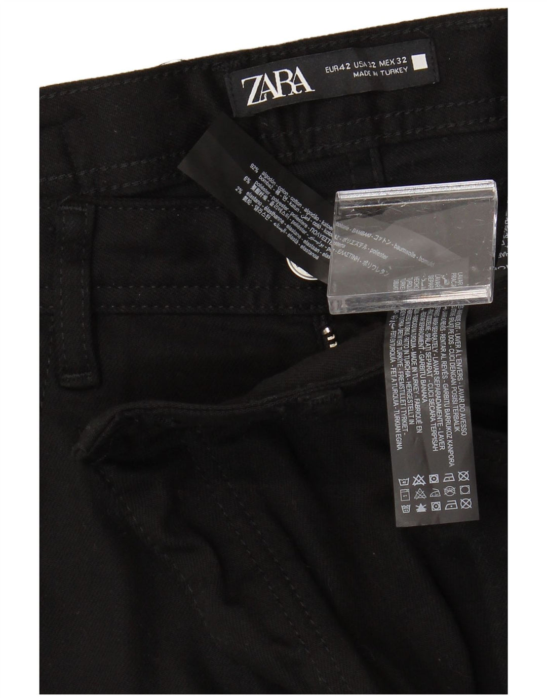ZARA Mens Slim Jeans EU 42 Large W32 L30 Black Cotton