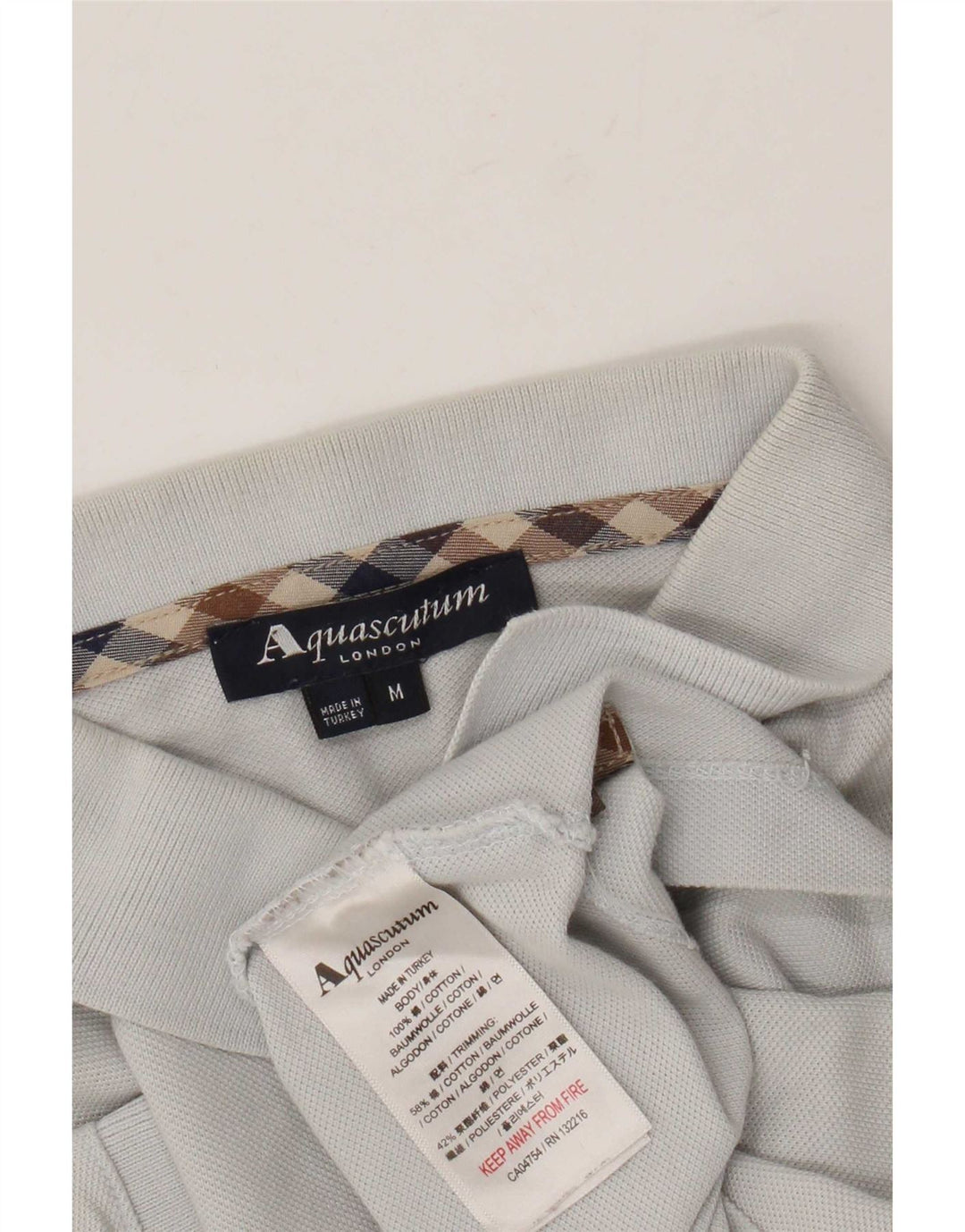 Polo da uomo Aquascutum in cotone grigio medio