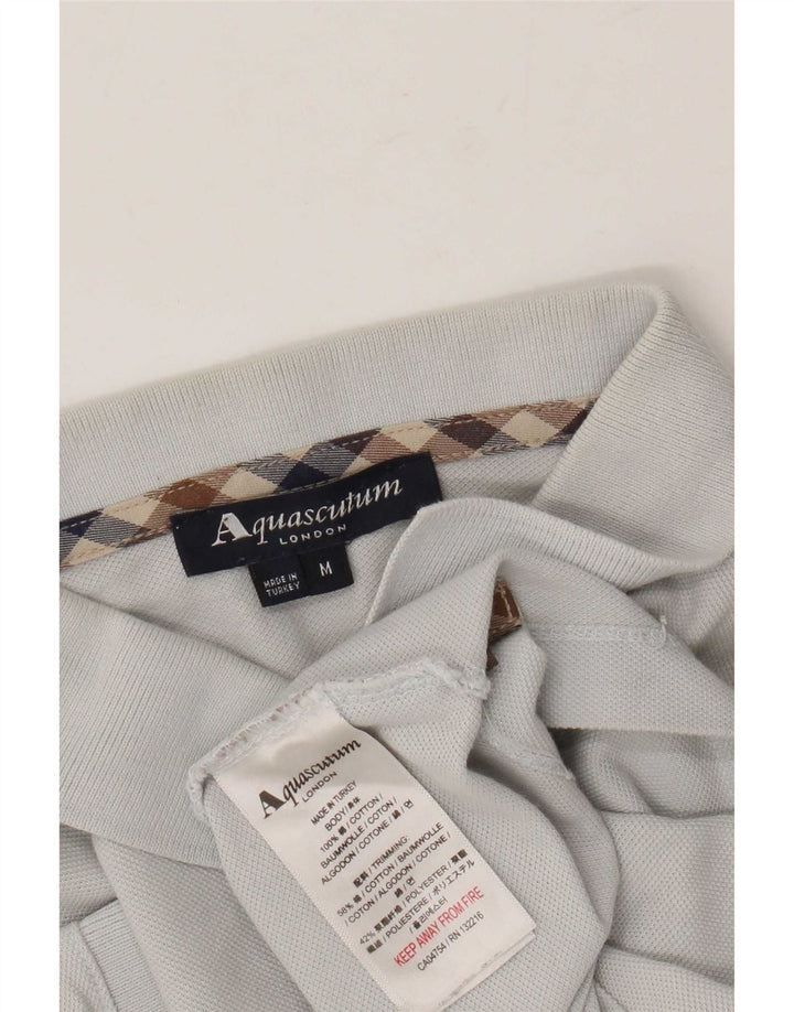 Polo da uomo Aquascutum in cotone grigio medio