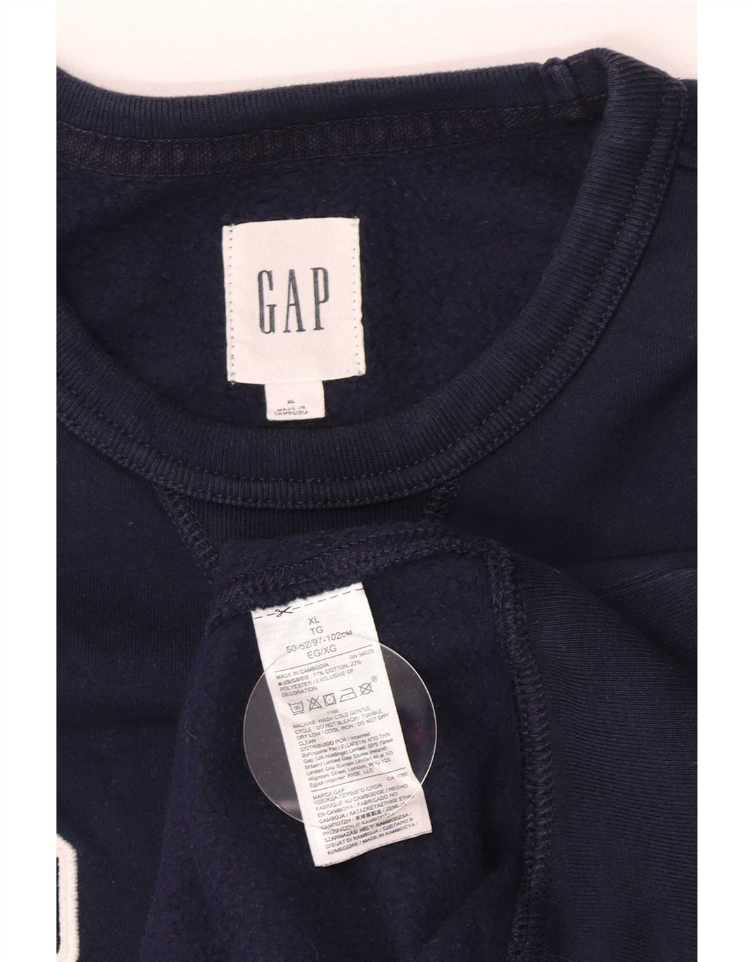 Felpa grafica da uomo Gap Jumper XL in cotone blu navy