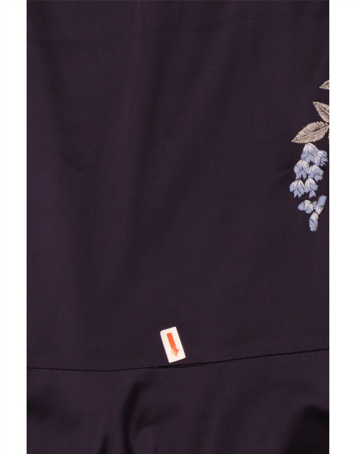 Abito senza spalline da donna KAREN MILLEN UK 10 Piccolo seta floreale viola