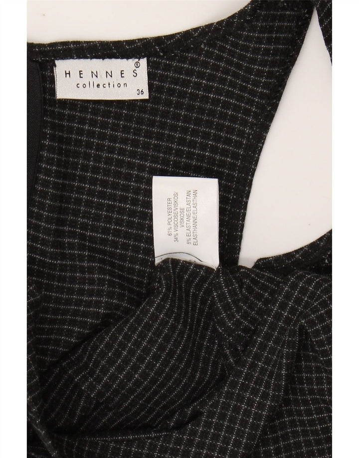 HENNES Womens Sheath Dress EU 36 Small Black Check Polyester