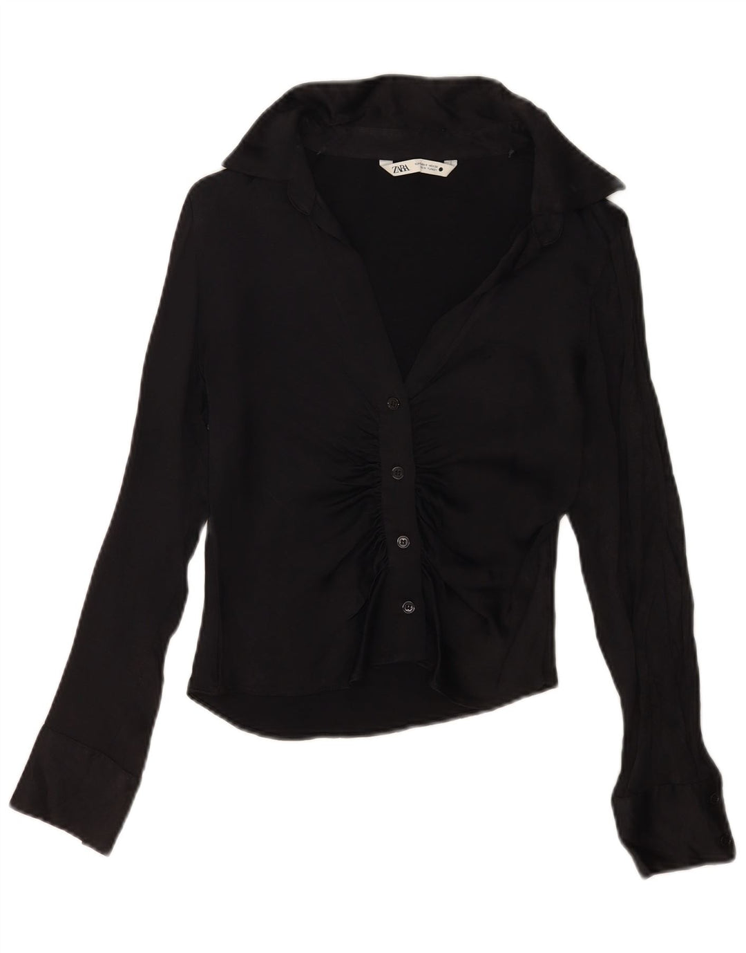 Camicetta corta da donna Zara UK 10 piccola viscosa nera
