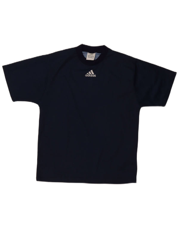 Adidas Mens Graphic T-Shirt Top Small Navy Blue Polyester